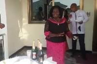 Prof Naana Jane showing her dancing skills