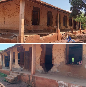 The dilapidated state of the Adamsu Presbyterian Junior High School