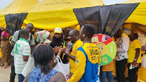 MTN Staff Interacting With Customers In The Market