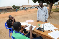 A voter ready to cast ballot