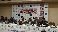 Team Dogbe at a press conference