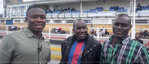 Robert Eshun (right) with Saddick Adams (left) and a friend