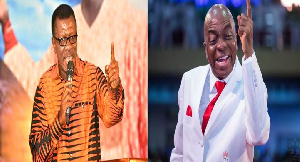 [L-R]: Dr. Mensah Otabil; Bishop Oyedepo