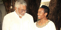 Former President Jerry John Rawlings and daughter Zanetor