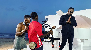 Sarkodie on set