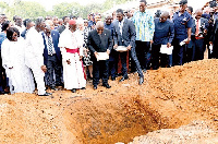 President Akufo-Addo at the laying of foundation stone for the Cathedral