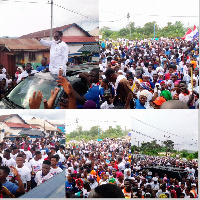 NPP supporters cheer on John Peter Amewu