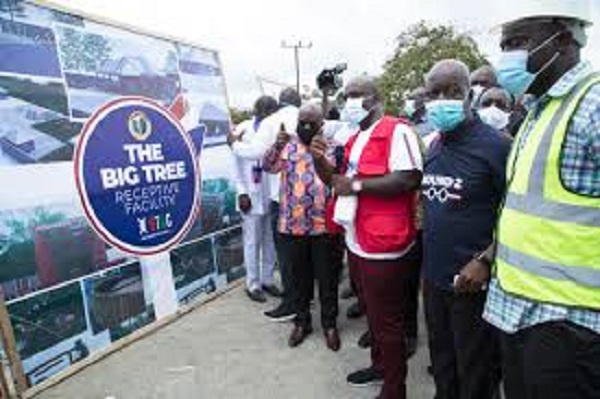 President  Akufo-Addo inspected the works at the Big Tree Tourist site at Aprokumasi