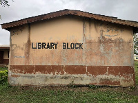 A picture of the dilapidated library