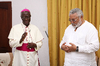 Most Rev. Bonaventure Kwofie and Former President Rawlings