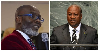 Gabby Asare Otchere-Darko (right), John Dramani Mahama (left)