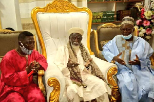 National Chief Imam, Dr. Sheikh Osman Sharubutu with Hearts of Oak Board Chairman Togbe Afede XIV