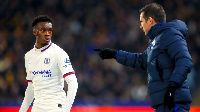 Callum Hudson-Odoi and his coach Frank James Lampard