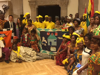 The Asafo group with some officials of the Royal Ontario Museum  in Toronto