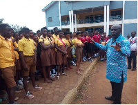 Victor de-Graft Etsison speaking to students before the last paper