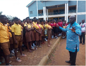 Victor de-Graft Etsison speaking to students before the last paper