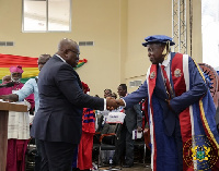 President Akufo-Addo congratulating the new VC of UEW