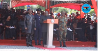 Vice President Mahamudu Bawumia reading a tribute to the late soldier