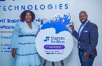 (L-R) Director of Operations, Fransisca Boateng and Samuel Boateng, CEO, Slam Technologies