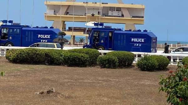 The Police were at the Independence Square to prevent the demonstrators