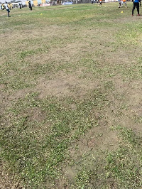 Parts of the El Wak Sports stadium pitch