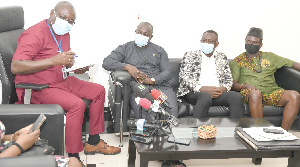 Prof. Alex Dodoo (left), Director General of GSA, addressing the delegation of the Traders Advocacy