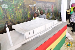 President Akufo-Addo inspecting the design of Ghana's national cathedral