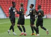 Ghana international Joe Dodoo(L)