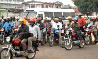 File photo: Motor bike riders wearing helmets