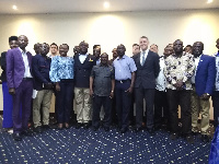 Iain Walker and Osei Assibey-Antwi in a group photograph with some participants at UKGBC