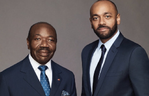 Ousted president Ali Bongo with his son Nourredin Valentin