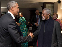 Former President of USA, Barack Obama and the late Kofi Annan