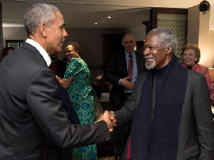 Former President of USA, Barack Obama and the late Kofi Annan