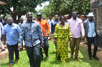 Mrs Elizabeth Ofosu-Adjare, Minister of Tourism, Culture and Creative Arts inspecting the site