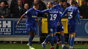 Kwesi Appiah celebrates after scoring