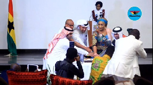 A cake was cut by key stakeholders including 2nd Lady, Samira Bawumia at the event