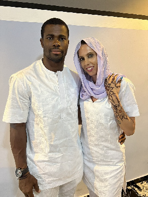 Former Black Stars Goalkeeper, Razak Braimah And His Wife Kalme