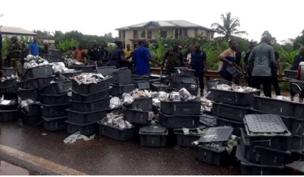 File photo: Bullion van accident in Ghana