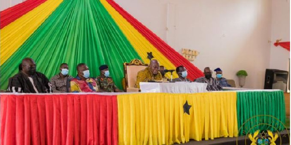 President Akufo-Addo addressing the chiefs and elders in Bono East Region