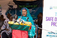 Samira Bawumia speaking at the launch of the 'Safe Delivery Project'