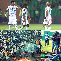 Black Stars (UP) and a picture from the May 9 disaster (Below)