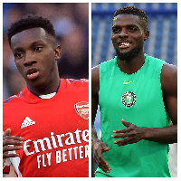 Eddie Nketiah and Nigeria midfielder, John Ogu