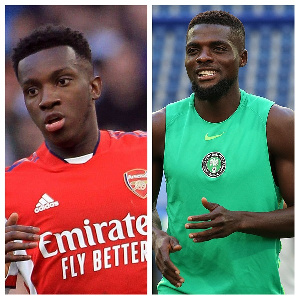 Eddie Nketiah and Nigeria midfielder, John Ogu