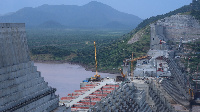 The dam's construction, seen here in December 2019, began in 2011