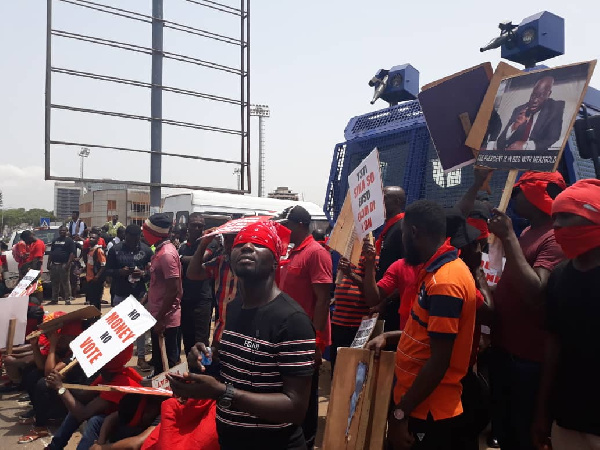 File: Some customers of MenzGold in one of their series of protest earlier this year