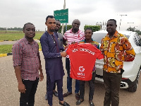 Rev. Obofour was presented with a replica jersey