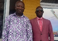 Odike and Amakye Boateng posing for the Cameras after the announcement