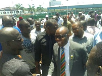 Kwesi Nyantakyi with Stephen Appiah