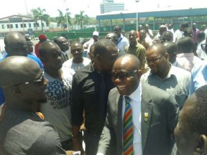 Kwesi Nyantakyi with Stephen Appiah