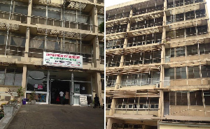 A view of the dilapidated Korle Bu Surgical Block